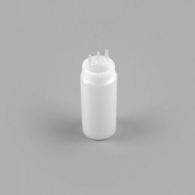 Sauce Tek 16 oz Clear Plastic All-Purpose Squeeze Bottle - with Triple Dispersion Tip - 6 count box