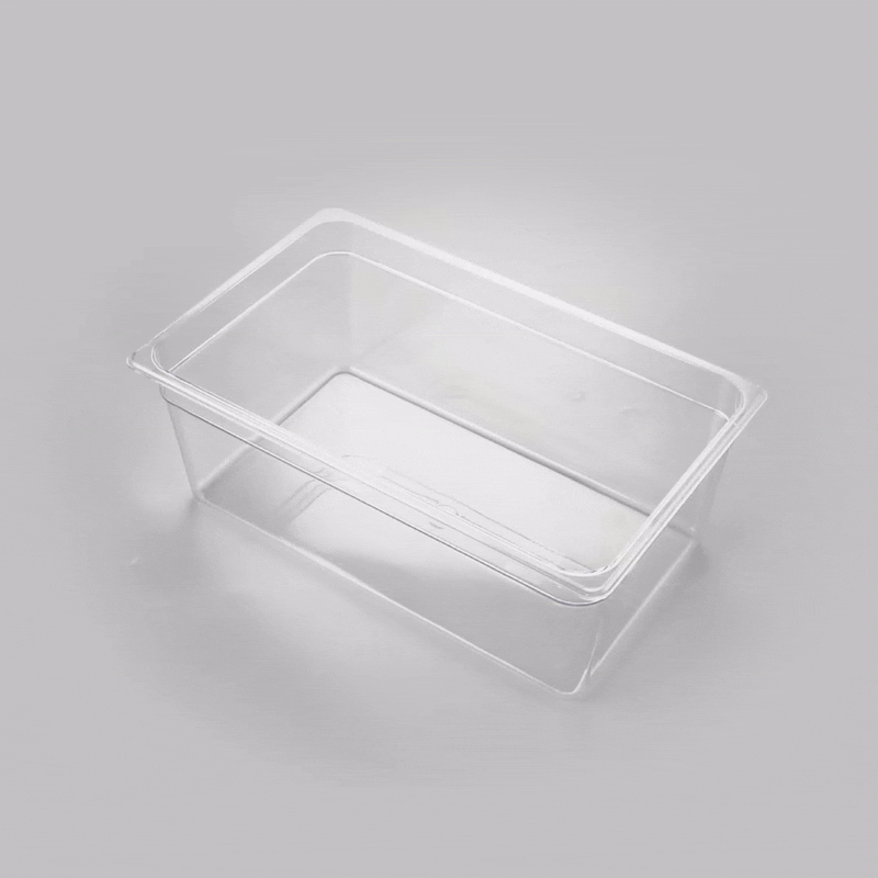 Met Lux Rectangle Clear Plastic Full Size Cold Food Storage Container - 8" Depth - 1 count box