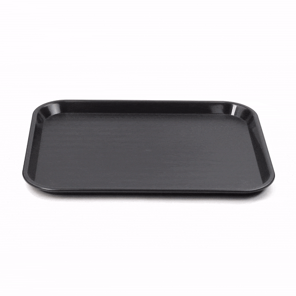 Chef 101 Rectangle Black Plastic Fast Food Tray - 14" x 18" - 50 count box