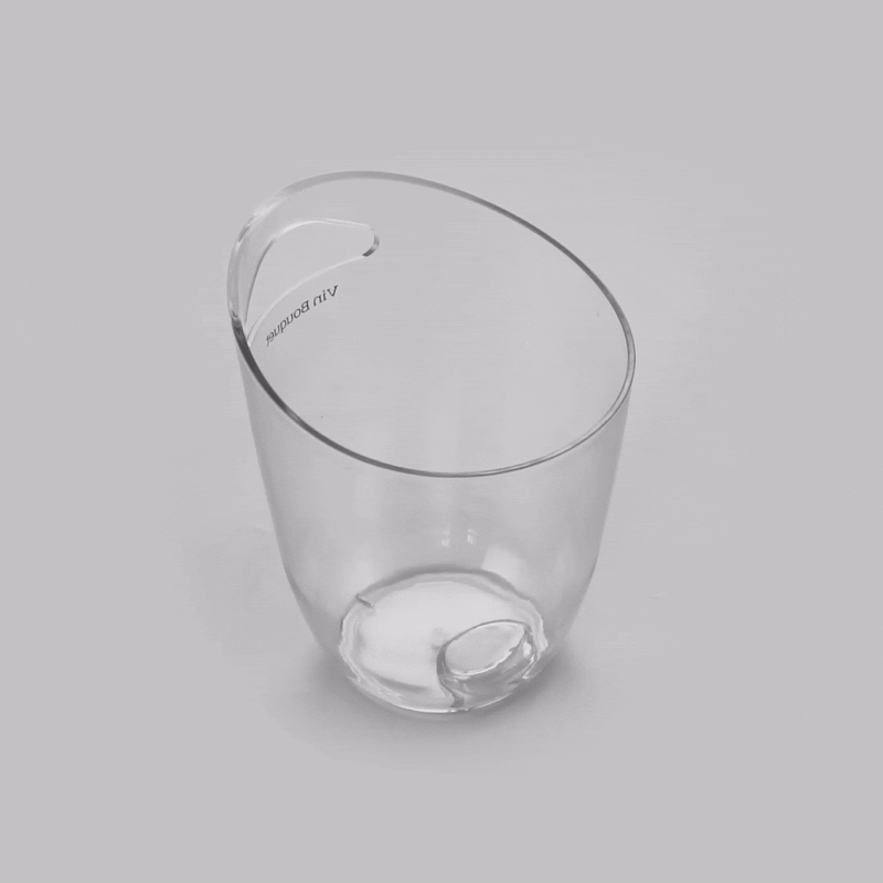Bar Lux 3.2 qt Round Clear Plastic Champagne / Wine Bucket - 9 1/4" x 7 1/2" x 7 3/4" - 10 count box