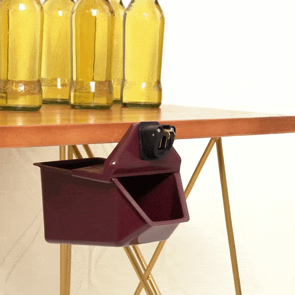 Bar Lux Rectangle Red Bottle Cap Catcher - with Bottle Opener - 9" x 5 1/2" x 4 3/4" - 10 count box
