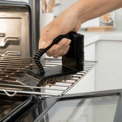 Met Lux Handheld Grill Brush / Scraper - with Scouring Pad - 4 1/2" - 1 count box