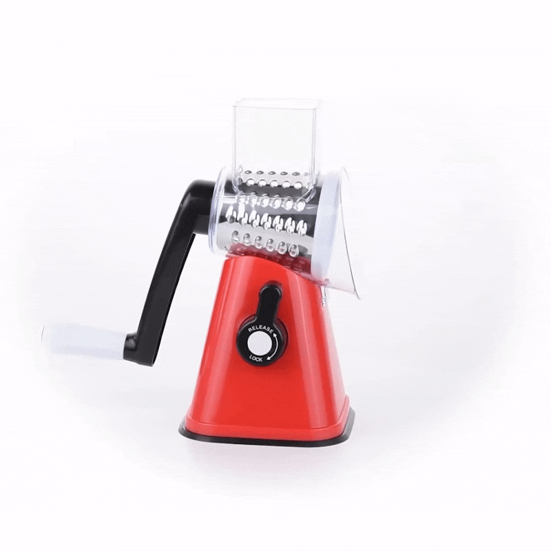Met Lux Red Rotary Cheese / Vegetable Grater - with 3 Blades - 1 count box