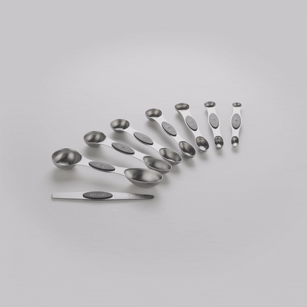 Met Lux Black Stainless Steel Measuring Spoon Set - 8-Piece, Magnetic - 1 count box