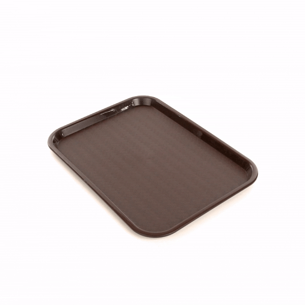 Chef 101 Rectangle Brown Plastic Fast Food Tray - 12" x 16" - 50 count box