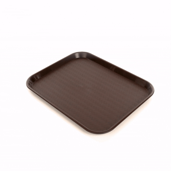 Chef 101 Rectangle Brown Plastic Fast Food Tray - 14" x 18" - 10 count box