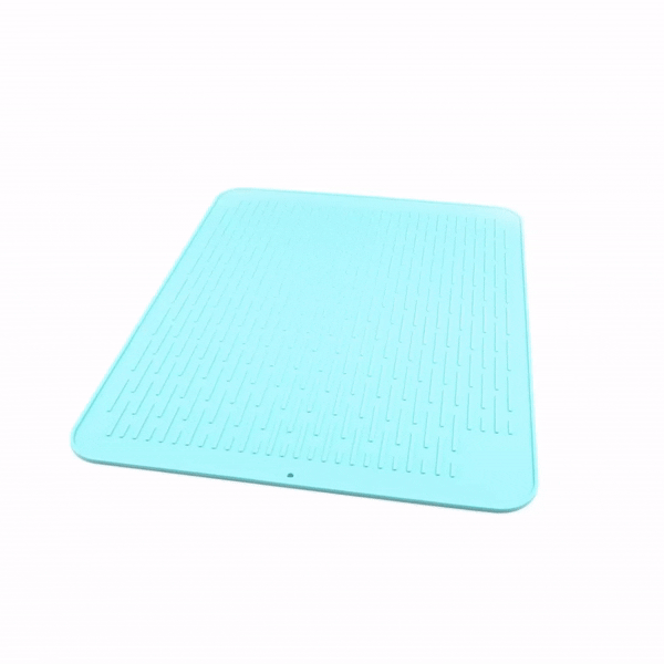Comfy Grip Rectangle Turquoise Silicone Dish Drying Mat - 23" x 18" - 1 count box