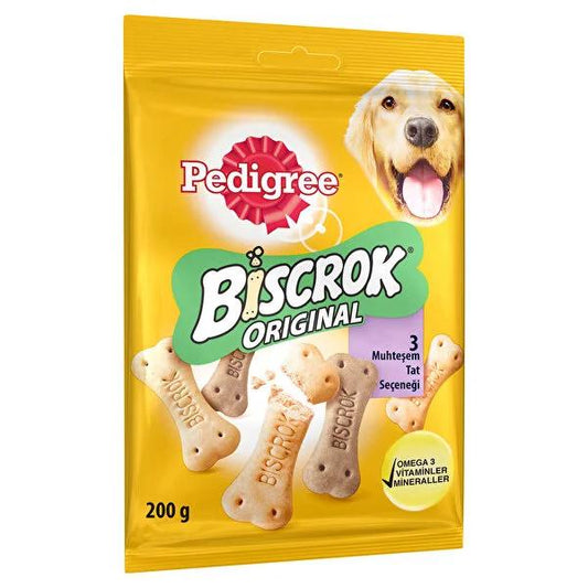 Pedigree Biscrock Dog Treats: Crunchy Biscuits with Omega 3 & Calcium for Dental Health, Training & Rewards - 200g