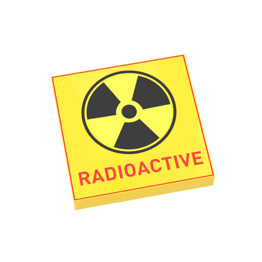 Radioactive Sign - Warning Sign - Custom Printed - Made Using a LEGO® Tile