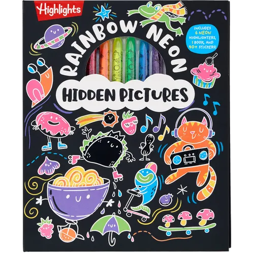 Rainbow Neon Hidden Pictures - Hardcover