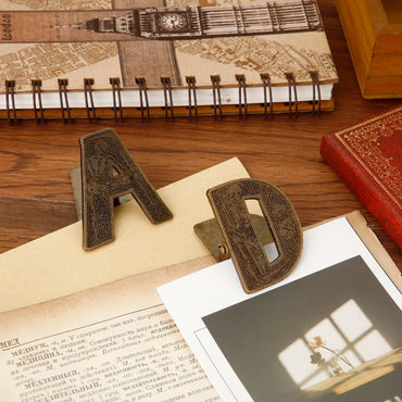 English Alphabet Binder Clips Bill Binder Clip Foldback Notes Letter File Paper Clip Binding Securing Clip for Office School
