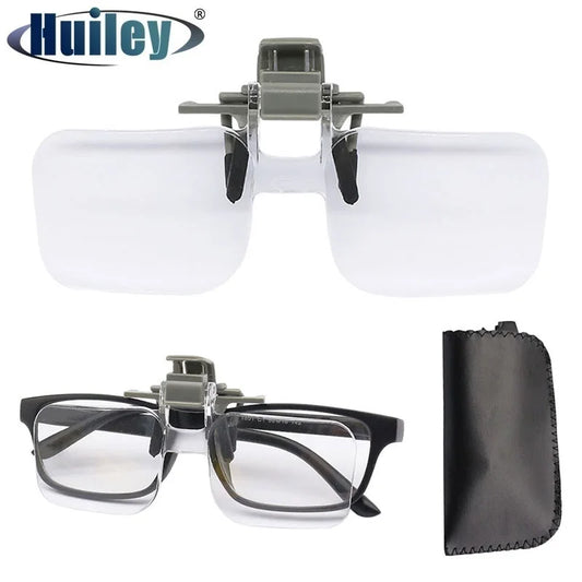 2X Clip-On Reading Magnifier Glasses – Lightweight Acrylic Lens for Needlework, Crafts, Coins & Stamps