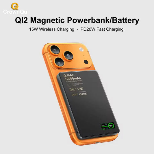 3-in-1 Magnetic Qi 2.1 Wireless Power Bank 10000mAh USB-C 20W PD & 15W Magnetic Charging for Phones, Smartwatch & Earbuds