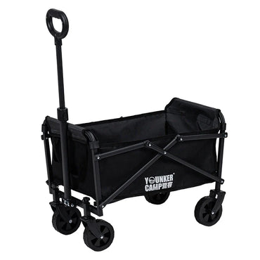 Collapsible Folding Beach Wagon Cart - Heavy-Duty Portable Utility Trolley for Camping & Outdoor (5-Inch Wheels)