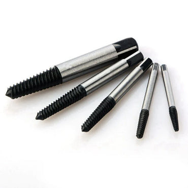 5-Piece Screw Extractor & Center Drill Guide Set – Broken Bolt and Damaged Screw Remover (1/8, 1/4, 5/16, 7/16, 9/16 in / 3.2–14.3 mm)