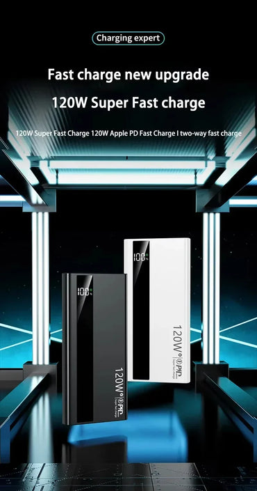 500000mAh 120W Fast Charging High-Capacity Portable Power Bank External Battery Charger for iPhone & Samsung