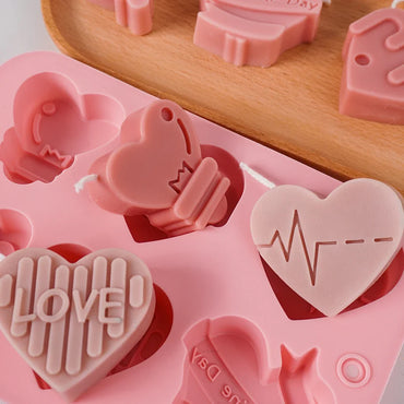 Angel Heart Silicone Mold Heart-Shaped Chocolate Cake Ice Cube Tray for Soap and Candle Making Valentine's Day Gift