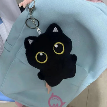Black Cat Plush Toy Pendant Mini Cuddly Pillow Cushion - Cute Stuffed Animal Birthday Gift for Boys & Girls