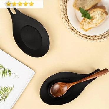 Silicone Spoon Rest Utensil Holder - Heat-Resistant Spatula & Spoon Tray for Kitchen
