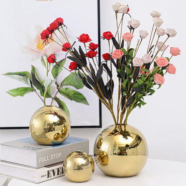 Ceramic Round Oval Vase Ornament Nordic Abstraction Indoor Decorative Home Decor Living Room Table Shelf Interior Decoration