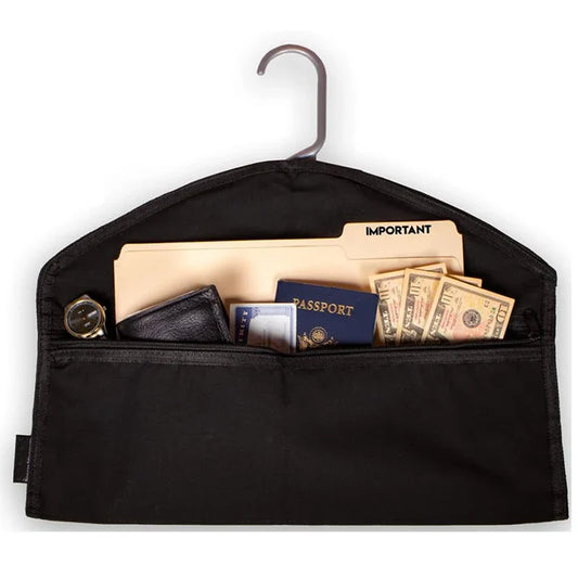 Hidden Hanger Pocket Safe — Closet Stash for Valuables, Fits 8.5 x 11 in (216 x 279 mm) Documents, Passports & Jewelry