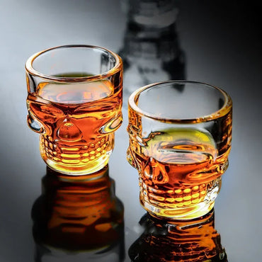 1/2Pcs Skull Head Shot Glass Cup Creative Clear Crystal Wine Cup Liquor Whisky Vodka Beer Steins for Party Bar Halloween Gifts