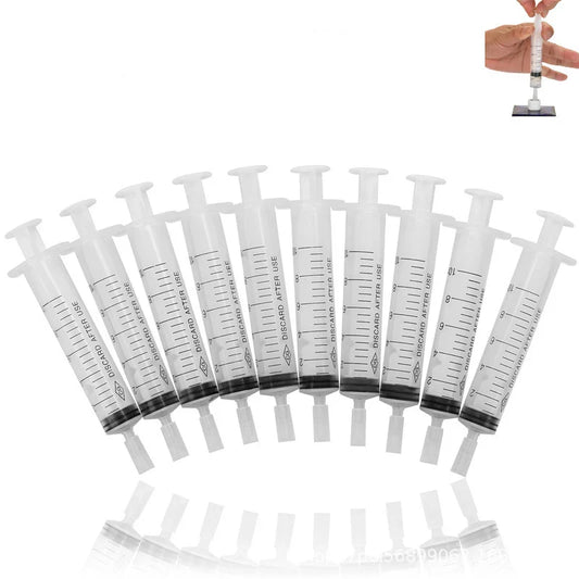 10-Pack Disposable Plastic Syringes No Needle – Lab Measuring & Small Pet Feeder, 5 ml / 10 ml / 20 ml (0.17 / 0.34 / 0.68 fl oz)