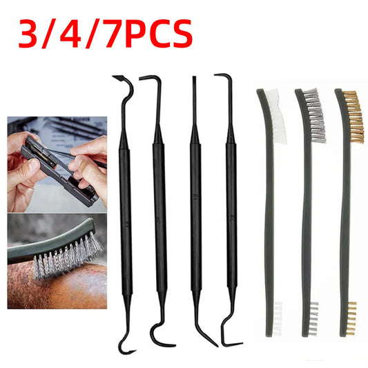 3/4/7-Pack Double-Ended Hook & Wire Brush Set – Reusable Cleaning & Polishing Brushes for Car, Home & DIY