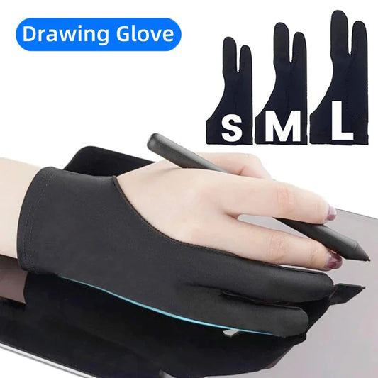 Two-Finger Anti-Touch Drawing Glove — Smudge Guard for Graphics Tablets & Digital Art