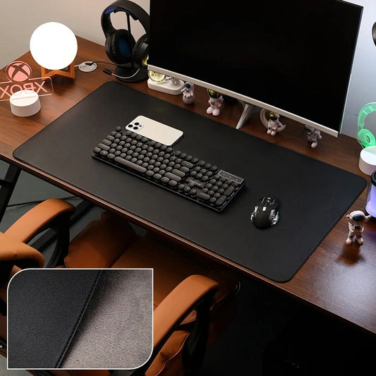 Large PU Leather Desk Pad Non-Slip Stitched Edge Office Mouse Pad and Desk Blotter