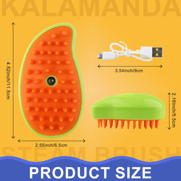 3-in-1 Pet Steamy Brush – Electric Spray Groomer, Silicone Massage & Hair Remover for Cats & Dogs