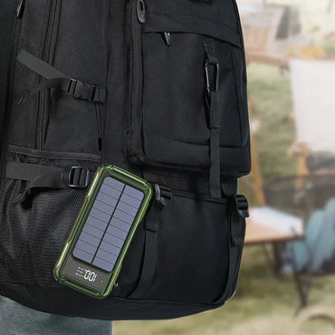 200000mAh Solar Power Bank — 4-in-1 Built-in Cables, Fast Charge, Digital Display & LED Emergency Light