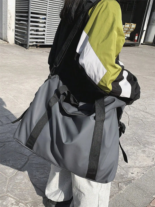 Large Capacity Lightweight Travel & Gym Duffel - Nylon Handheld One-Shoulder Crossbody Bag
