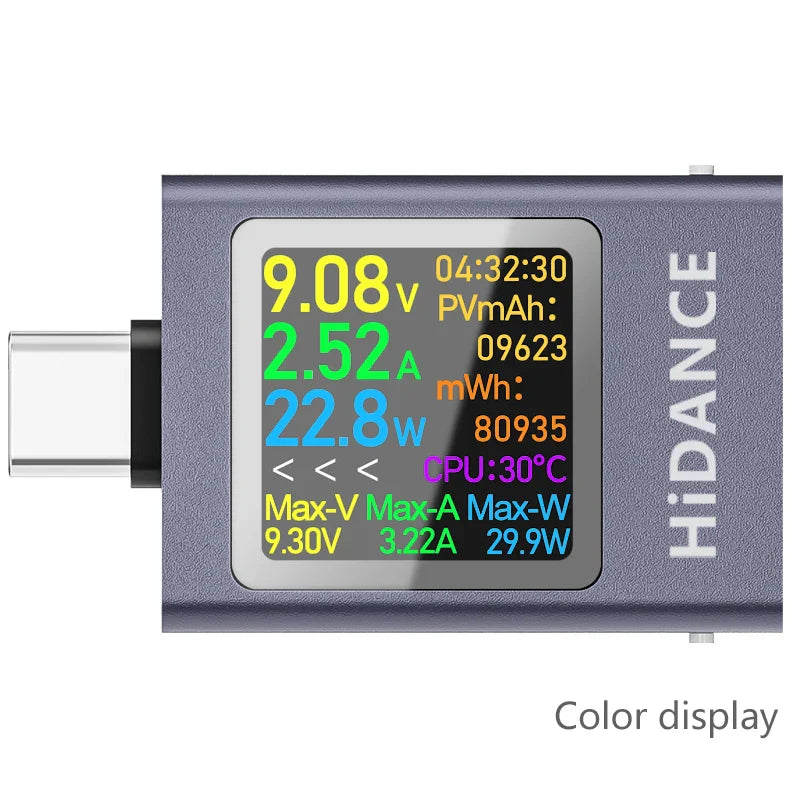 13-in-1 USB-C DC Power Meter Tester 4.5–50V 0–12A PD3.1 PPS QC Fast Charge Ammeter