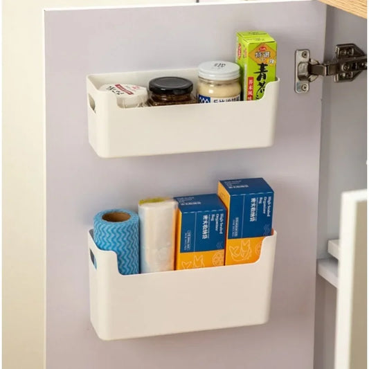 Non-Perforated Cling Film & Foil Rack — Inside Cabinet Door Organizer, Spice Shelf & Dish Drying Holder for Kitchen