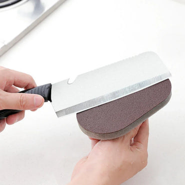 Nano Emery Sponge Cleaning Brush with Handle – Multi-Purpose Kitchen & Bath Eraser for Rust, Stains & Knife Sharpening