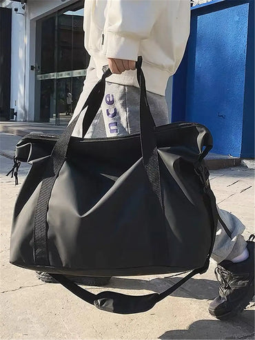 Large Capacity Lightweight Travel & Gym Duffel - Nylon Handheld One-Shoulder Crossbody Bag