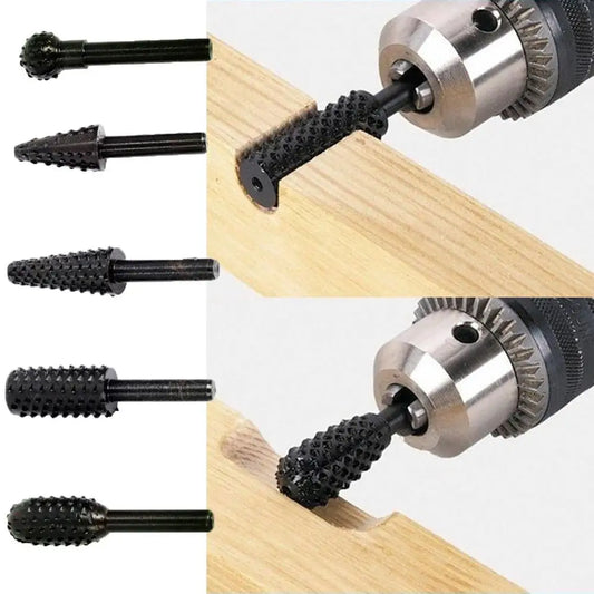 1/4" (6.2mm) 5-Piece Titanium-Coated Drill Bit Set for Woodworking, Metal & Carpentry
