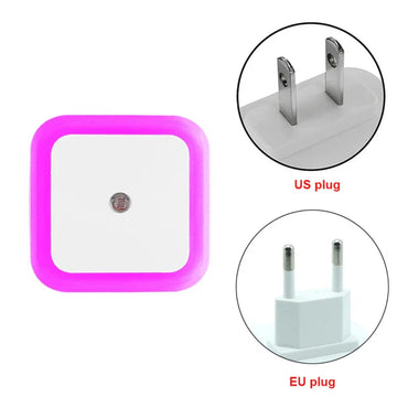 LED Sensor Night Light with EU Plug - Auto On/Off 360° Blue Nightlight for Bedroom, Nursery & Kids