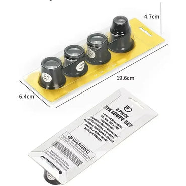 Watch Repair Magnifying Goggles 5-20X — 4-Pack Watchmaker Loupe Set