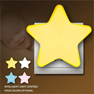 LED Star Night Light with EU/US Plug - Bedside Lamp for Bedroom, Nursery, Living Room & Corridor