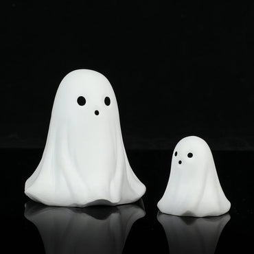 2 Pcs Halloween Decor Indoor-Ghost in Abs Resin Cloche-Cute Ghost for HomeTabletop Party Decor Holiday Decorations outdoor