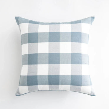 VIKAMA 1pc Light Blue Baby Pillow Cover, Plaid Home Decor, Sofa Cushion Cover Suitable for Sofa and Interior Home Decoration
