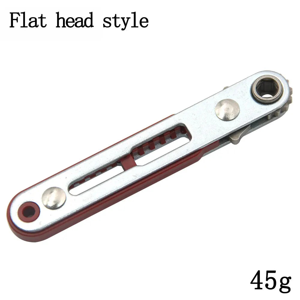 Bidirectional Ratchet Elbow Screwdriver 4.06 in (103 mm), Compact Multipurpose Handle for Flathead Phillips and Slotted Bits