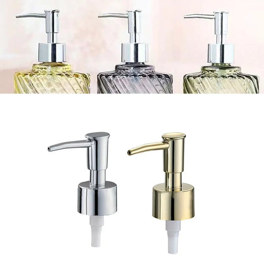 28/400 Thread Reusable Soap Dispenser Pump Head Brushed Finish Replacement for Kitchen & Bathroom Bottles