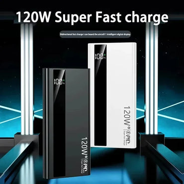 50000mAh 120W Magnetic Wireless Power Bank with LED Display – Portable Fast Charger USB-C/USB-A for iPhone, Samsung, iPad, Android