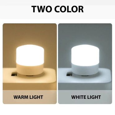 Mini USB Plug-In Night Light LED Warm/White Eye-Friendly Reading Light (1/3/5/10 Pack)