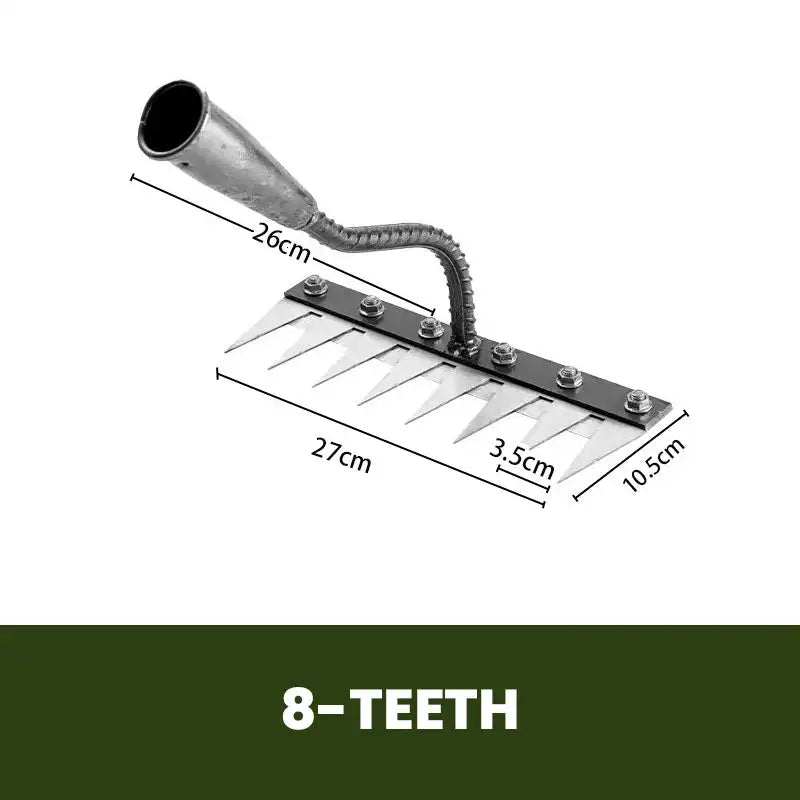 Carbon Steel Garden Hand Rake - 5/6/7/8-Tine Weeding Hoe (1-Pack)
