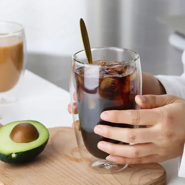 Heat-Resistant Double Wall Glass Cup 80–450ml (2.7–15.2 fl oz) Insulated Clear Glass Coffee Tea Beer Mug