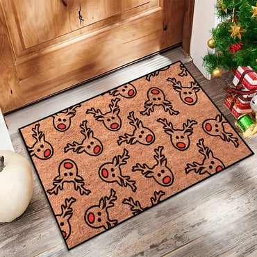 VIKAMA 2025 Christmas Reindeer Doormat Kitchen Rug Indoor Outdoor Entryway Carpet Holiday Home Decor Happy New Year 2026